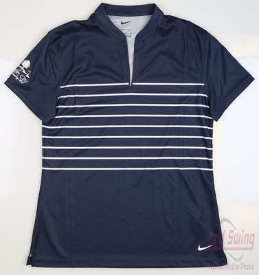 New W/ Logo Womens Nike Golf Polo Small S Navy Blue MSRP $60