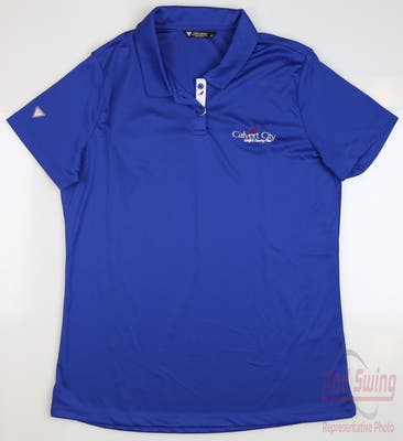 New W/ Logo Womens Level Wear Chance Polo Large L Team Royal MSRP $50