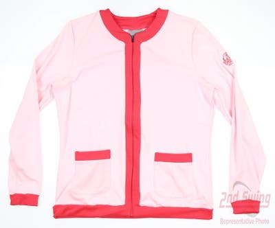 New W/ Logo Womens Galvin Green Golf Jacket Large L Pink MSRP $180 Y7002