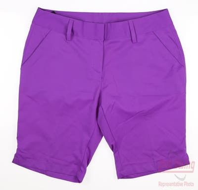 New Womens Adidas Golf Shorts 8 Purple MSRP $70