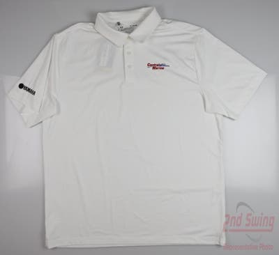 New W/ Logo Mens Under Armour Golf Polo X-Large XL White MSRP $55