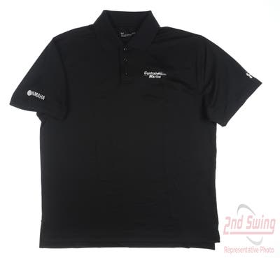 New W/ Logo Mens Under Armour Golf Polo X-Large XL Black MSRP $55