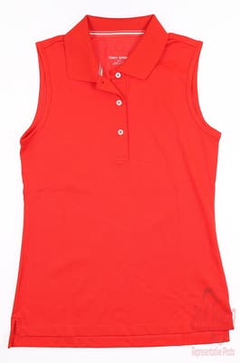 New Womens Tory Sport Tech Pique Sleeveless Polo X-Small XS Red MSRP $118