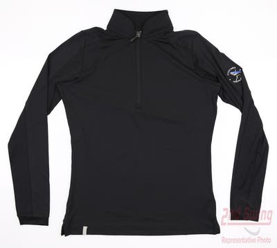 New W/ Logo Womens Ping Melrose 1/2 Zip Pullover Small S (2) Black MSRP $120 P93398