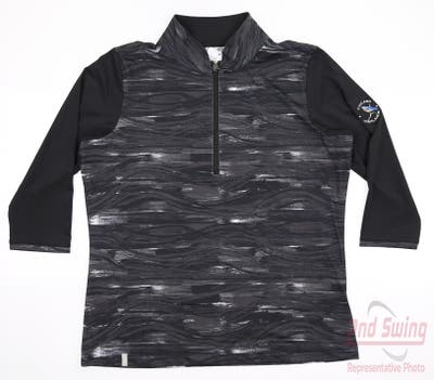 New W/ Logo Womens Ping Golf 1/2 Zip Pullover Medium M (8) Black MSRP $120