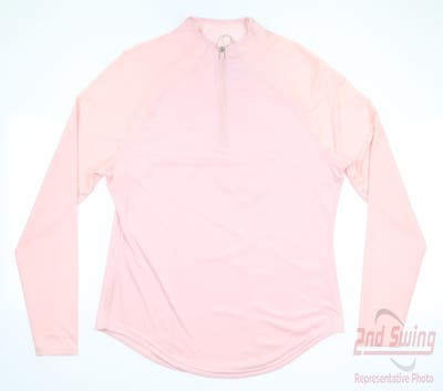 New Womens Puma Shine 1/4 Zip Pullover Small S Chalk Pink MSRP $70 533008 05