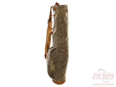 New Steurer and Co. Field Tan Wax Duck / Croc Leather Sunday Golf Bag