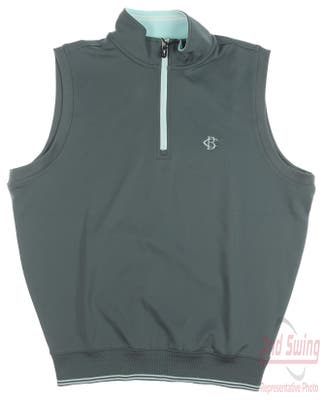 New W/ Logo Mens Fairway & Greene Tipped Caves 1/4 Zip Vest Small S Carbon MSRP $138