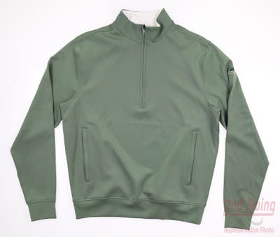 New W/ Logo Mens DONALD ROSS Links 1/4 Zip Pullover Small S Sage MSRP $150