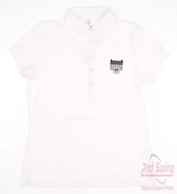 New W/ Logo Womens Fairway & Greene Claire Made In USA Polo Small S White MSRP $100