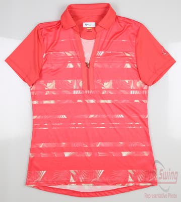 New W/ Logo Womens Greg Norman Golf Polo Small S Pink MSRP $69