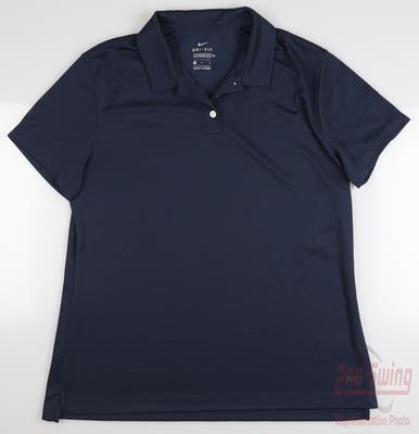 New Womens Nike Golf Polo Large L Navy Blue MSRP $55