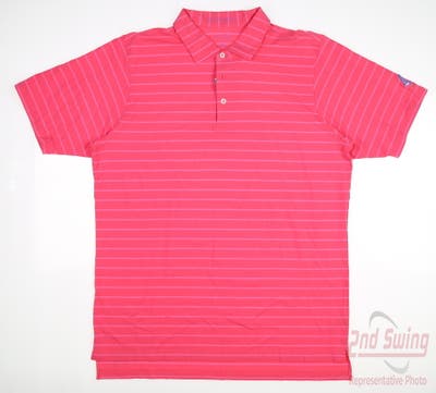 New W/ Logo Mens B. Draddy Golf Polo Medium M Red/Pink MSRP $110