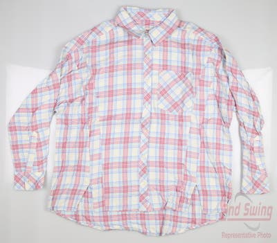 New Womens Vineyard Vines Plaid Weekend Button Down Small S (6) Lobster Reef MSRP $78