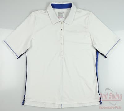 New Womens Lucky In Love Golf Polo Medium M White MSRP $74