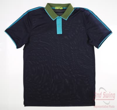 New Mens G-Fore Golf Polo Large L Twilight/Olive MSRP $125