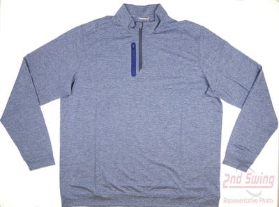 New Mens Cutter & Buck Stealth Heathered Mens Big and Tall 1/4 Zip Pullover XXX-Large XXXL Blue MSRP $110
