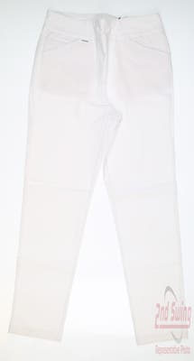 New Womens EP NY Pull-On Ankle Pants Medium M White MSRP $98 NS9001X