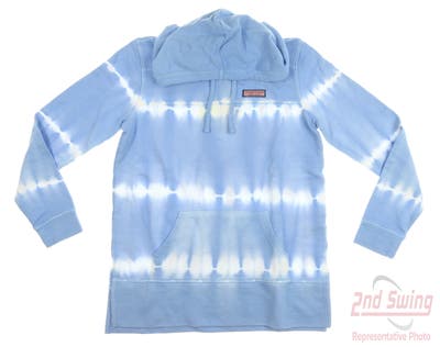 New Womens Vineyard Vines Hooded Golf Sweatshirt Small S Blue MSRP $108