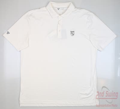 New W/ Logo Mens Level Wear Golf Polo X-Large XL White MSRP $80