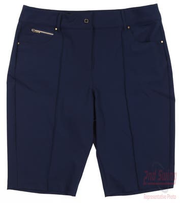 New Womens Greg Norman Fashion 2 Shorts 8 Navy Blue MSRP $69