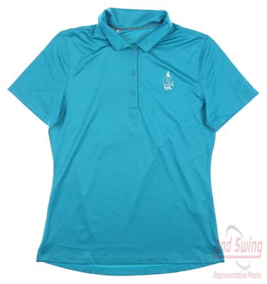 New W/ Logo Womens Under Armour Golf Polo Small S Blue MSRP $60