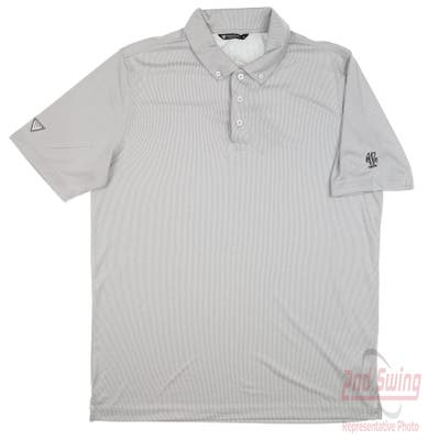 New W/ Logo Mens Level Wear Highline Polo Large L Pebble MSRP $70