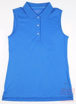New Womens Tory Sport Classic Tech Pique Sleeveless Polo X-Small XS Vintage Blue MSRP $128
