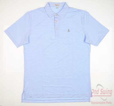 New W/ Logo Mens Peter Millar Golf Polo Small S Blue MSRP $98