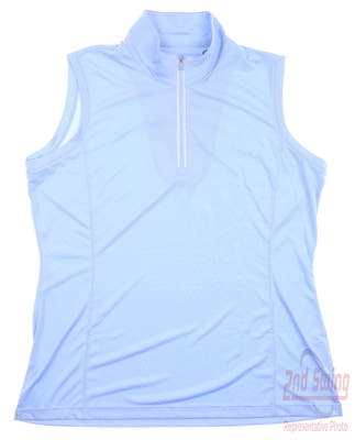 New Womens EP NY Sleeveless Golf Polo Medium M Blue MSRP $74