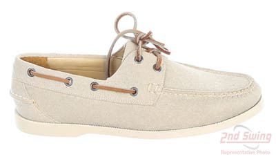 New W/O Box Mens Golf Shoe Peter Millar Moccasin Medium 9 Taupe MSRP $300 MS17F01