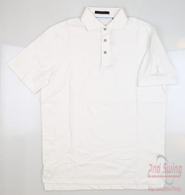 New W/ Logo Mens Greyson Polo Large L White MSRP $100