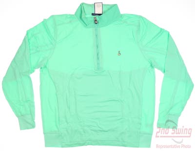 New W/ Logo Mens B. Draddy 1/2 Zip Pullover X-Large XL Green MSRP $80