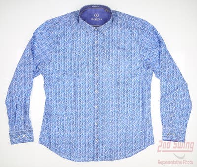 New Mens BUGATCHI Button Up X-Large XL Blue MSRP $199