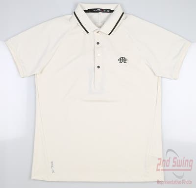 New W/ Logo Womens Ralph Lauren Golf RLX Polo Medium M Ivory MSRP $89 285659320001