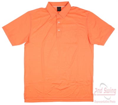 New Mens Dunning Carlow Solid Jersey Performance Polo Large L Coral MSRP $79