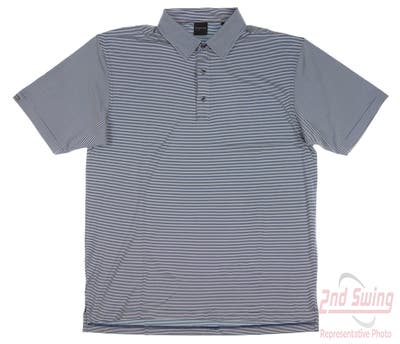 New Mens Dunning Golf Polo Large L Opal/Plank MSRP $89