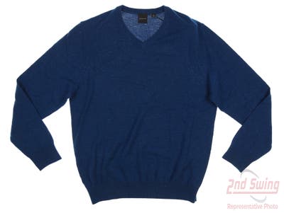 New Mens Dunning Lagmore Wool and Cashmere Sweater Large L Opal Heather MSRP $250
