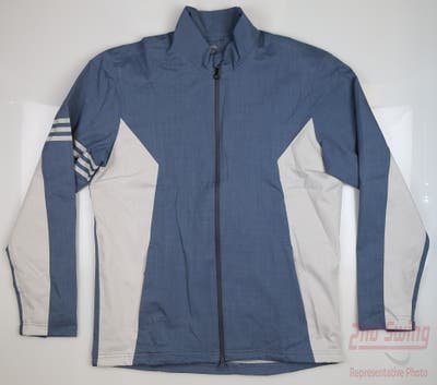 New Mens Adidas Climaproof Jacket Medium M Blue MSRP $150