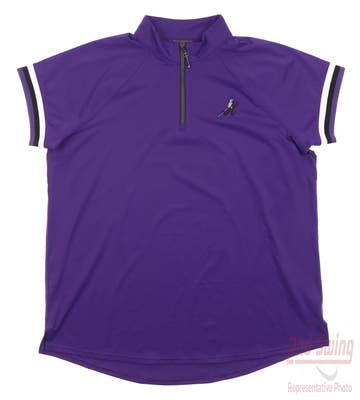New W/ Logo Womens Belyn Key Sport Polo Medium M Purple MSRP $108