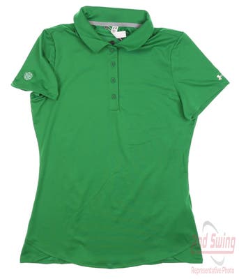 New W/ Logo Womens Under Armour Golf Polo Small S Green MSRP $55