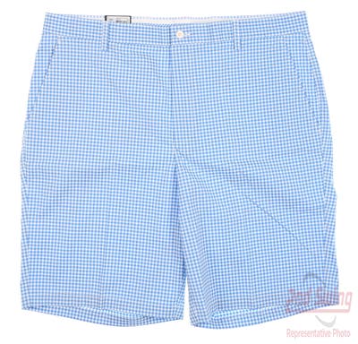 New Mens Footjoy Seersucker Shorts 40 Reef Blue/White MSRP $95