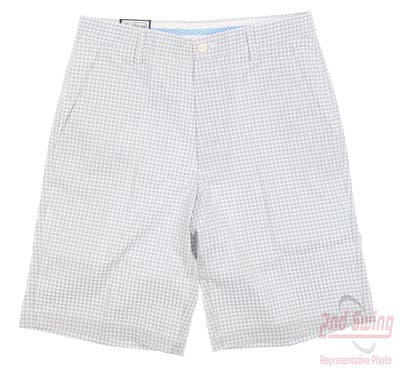 New Mens Footjoy Seersucker Shorts 30 Gray/White MSRP $95