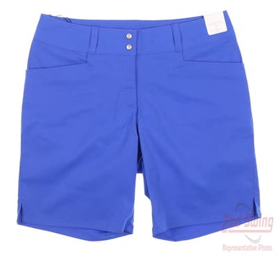 New Womens Adidas Essential Golf Shorts 2 Blue MSRP $65