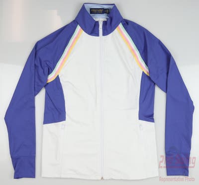 New Womens Ralph Lauren Golf Jacket Small S Blue White Multi MSRP $220