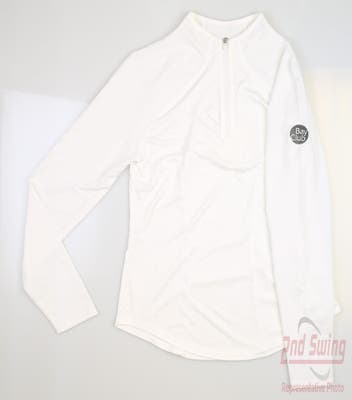 New W/ Logo Womens Puma Shine 1/4 Zip Pullover X-Small XS Bright White MSRP $70
