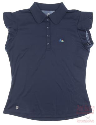 New W/ Logo Womens GG BLUE Harper Polo X-Small XS Navy Blue MSRP $88