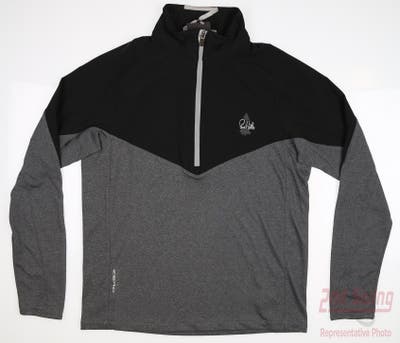 New W/ Logo Mens Zero Restriction Mayweather 1/4 Zip Pullover Small S Charcoal Heather MSRP $165