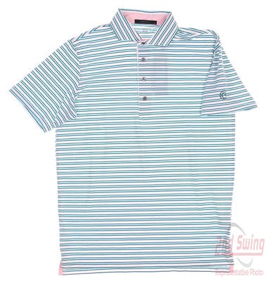 New W/ Logo Mens Greyson Manistee Polo Small S Arctic MSRP $95