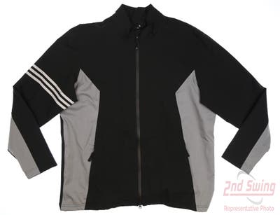 New Mens Adidas Jacket X-Large XL Black Grey Multi MSRP $150